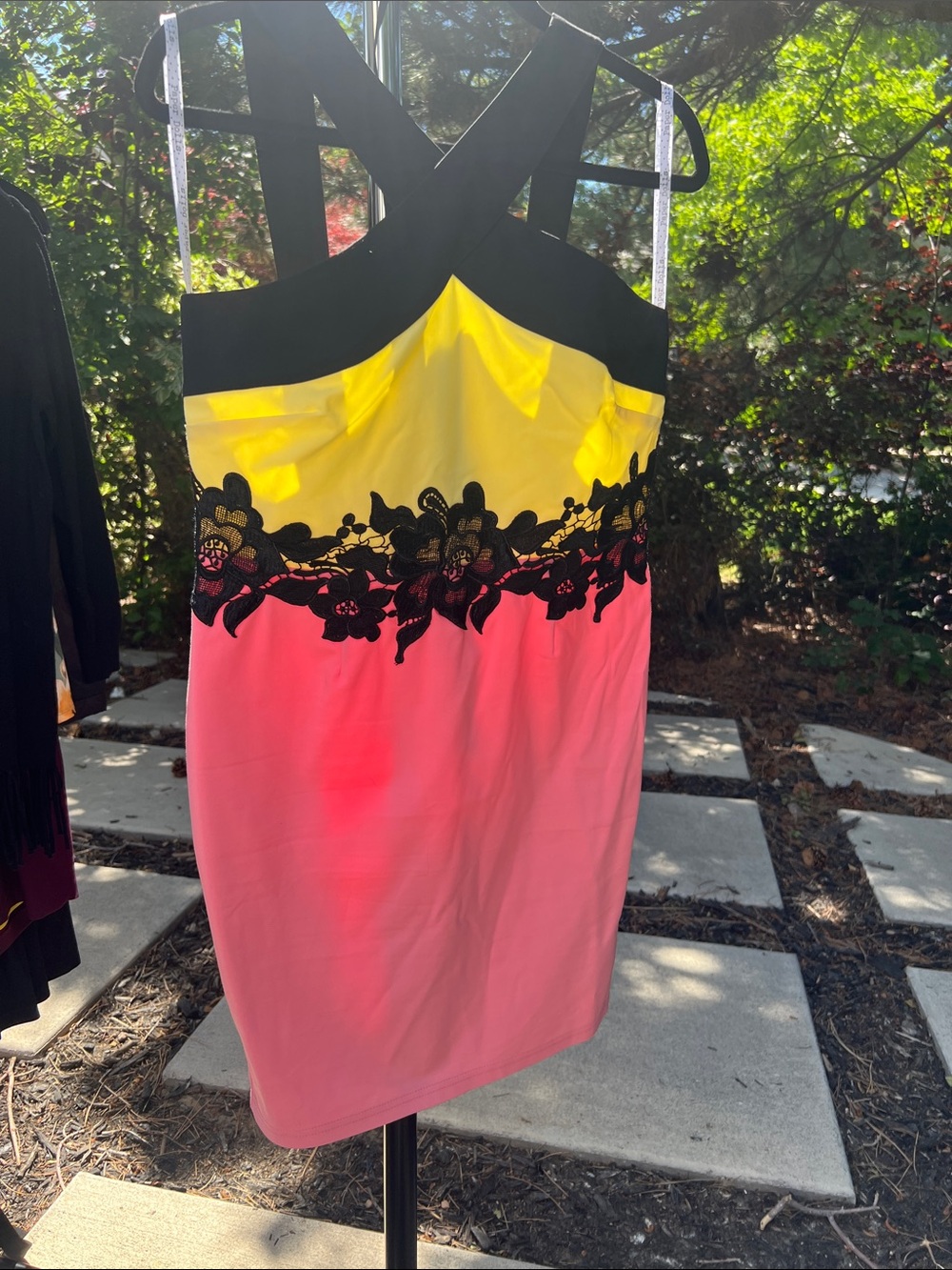 Open Shoulder Colorblock Dress - New